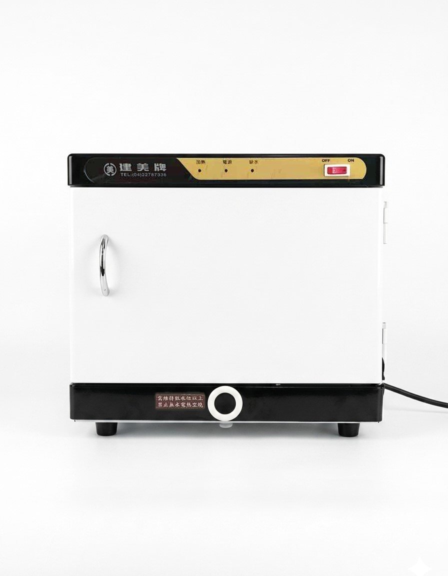 SW-206 正面實照：加熱、電源、缺水三段指示燈與電源開關